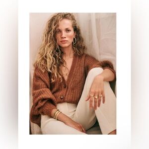 Sezane Achilles Mohair Merino Blend Oversized Cardigan